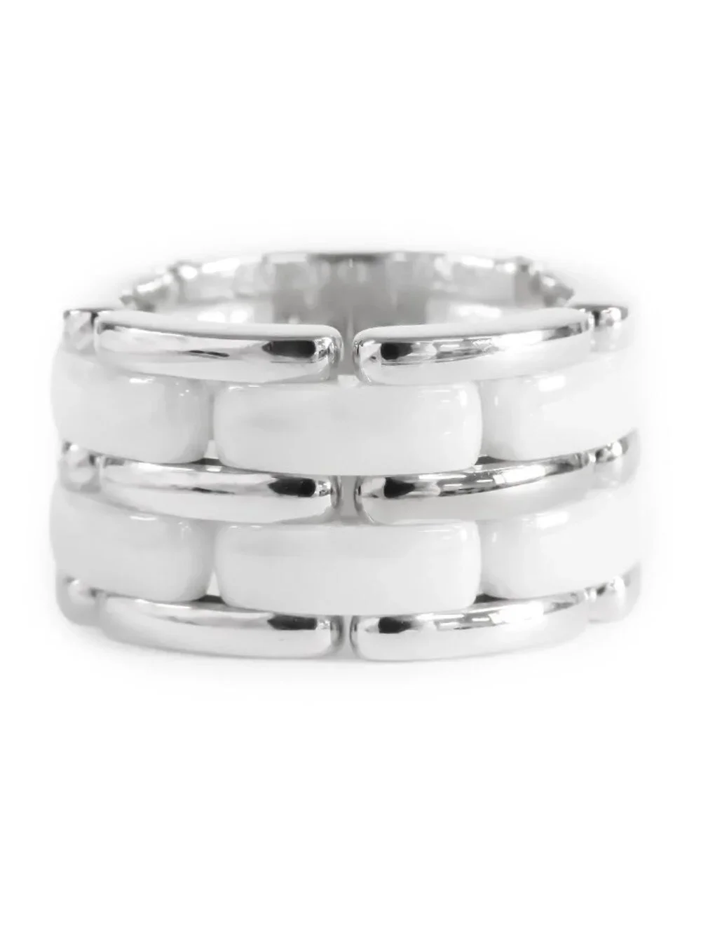 Chanel Ultra Collection Ring White Gold 18K Ceramic Large